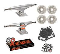 Independent Skateboard Trucks 144 Mid + 52mm Spitfire Burners Wheels, Bones Bearings