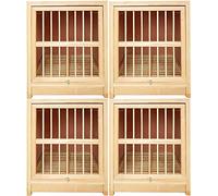 Independent Solid Wood Bird Cage, Pull-out Manure Tray Pigeon Cage, Upturned Door Pigeon Nest Box, Stackable And Easy To Install(Natural*4)