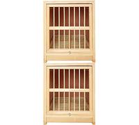 Independent Solid Wood Bird Cage, Pull-out Manure Tray Pigeon Cage, Upturned Door Pigeon Nest Box, Stackable And Easy To Install(Natural*2)