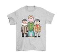 Independent Traders, TV Show Caricature T-Shirt, Made from Organic Cotton, Unisex Style, Regular Fitted Heather Grey