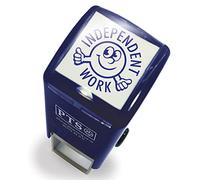 Independent Work Pre Inked School Teachers Positive Feedback Marking Stamper Stamp 25mm Primary Teaching Services (Blue)