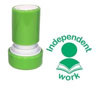 Independent Work Teacher Stamp. Self-Inking, 22mm, Reinkable, Quality Stamper for Marking and Praise. Green Ink*
