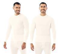INDERA Men's Traditional Long Johns Thermal Underwear Top Undershirt, Ivory, Large