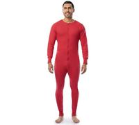 INDERA Traditional Rib Knit Union Suit, Men,Red