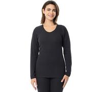 Indera Women's Combed Cotton Raschel Knit Thermal Underwear Top, Black, Small