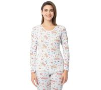 INDERA Women's Combed Cotton Raschel Knit Thermal Underwear Top, WildFlower, Large