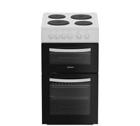Indesit 50cm Twin Cavity Electric Cooker - White ITE5EMW