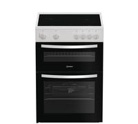 Indesit 60cm Double Oven Electric Cooker - White
