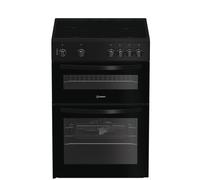 Indesit 60cm Twin Cavity Electric Cooker - Black