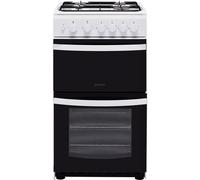 Indesit ID5G00KMW/UK cooker Freestanding cooker Electric Gas Black, White