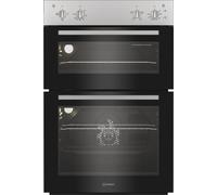 Indesit DII 10N S Built In Electric Fan Double Oven - Silver - 66L main oven, 42L secondary oven, fan assisted cooking, grill function, easy clean enamel, built-in kitchen appliance