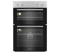 Indesit DII 10N S Built In Electric Fan Double Oven - Silver - 66L main oven, 42L secondary oven, fan assisted cooking, grill function, easy clean enamel, built-in kitchen appliance