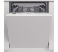 Indesit DIO3T131FEUK Fully Integrated Full Size Dishwasher - White Control Panel with Fixed Door Hinge Kit White