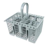 Indesit Genuine 8 Compartment Dishwasher Cutlery Basket Cage, Plastic, Grey