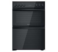 Indesit ID67V9KMBUK 60cm Double Oven Electric Cooker in Black Ceramic