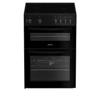 Indesit IDE6VMB Ceramic Electric Cooker with Double Oven A