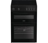 Indesit IDE6VMB Ceramic Electric Cooker with Double Oven A