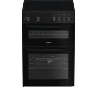 Indesit IDE6VMB Ceramic Electric Cooker with Double Oven A