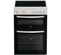 Indesit IDE6VMW Ceramic Electric Cooker with Double Oven A