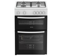 Indesit IDG6GW 60cm Double Oven Gas Cooker - White