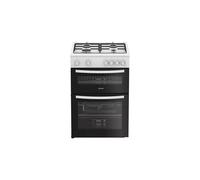 Indesit IDG6GW 60cm Gas Double Oven - White, Gas Hob, Grill Function,