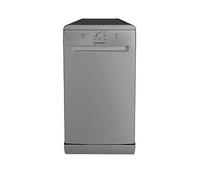 Indesit IN2FE10CS90SUK Slimline Dishwasher 45cm, Silver, 10 Place Settings, Energy Efficient, Multiple Wash Programs, Adjustable Racks, Quiet Operation, Compact Space-Saving Design