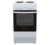 Indesit IS5E4KHW 50cm Single Oven Electric Cooker in White Solid Plate