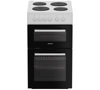 Indesit ITE5EMW 50cm Electric Cooker with Solid Plate Hob - White - A/A Rated, White