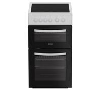 Indesit ITE5VMW 50cm Single Oven Electric Cooker with Ceramic Hob - White - A/A Rated, White
