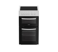 Indesit ITE5VMW 50cm Single Oven Electric Cooker with Ceramic Hob - White - A/A Rated, White