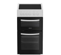 Indesit ITE5VMW 50cm Single Oven Electric Cooker with Ceramic Hob - White - A/A Rated, White