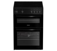 Indesit ITE6VMB 60cm Twin Cavity Electric Cooker in Black Ceramic Hob