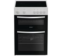 Indesit ITE6VMW 60cm Electric Cooker with Ceramic Hob - White - A Rated, White