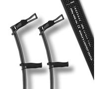 INDESmed 100% Carbon Fiber Forearm Crutches, The World's Lightest Crutch (1 Pair/2 Units) Precisely Adjustable Handle, Ergonomic Design Prevents Tendonitis and Hand Pain (Black, L (69-73 in))