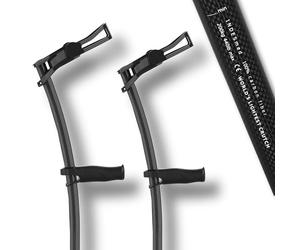 INDESmed 100% Carbon Fiber Forearm Crutches, The World's Lightest Crutch (1 Pair/2 Units) Precisely Adjustable Handle, Ergonomic Design Prevents Tendonitis and Hand Pain (Black, L (69-73 in))