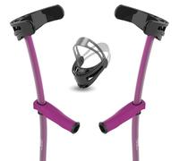 INDESmed - Forearm Crutches for Adults, Aerospace Aluminum Ultra-Lightweight (1 Pair/2 Units) Millimetric Adjustment, Ergonomic Design Prevents Tendonitis and Hand Pain (65-69 in, M, Purple)