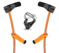INDESmed - Forearm Crutches for Adults, Aerospace Aluminum Ultra-Lightweight (1 Pair/2 Units) Millimetric Adjustment, Ergonomic Design Prevents Tendonitis and Hand Pain (69-73 in, L, Orange)