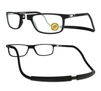 INDESMED Magnetic Reading Glasses, Blue Light Filter, and Interchangeable Adjustable Straps, for Men and Women (Black, 2.5, Dioptres)
