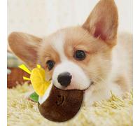 Indestructible Dog Chewers Coconut Snuffle Toy Interactive Slow Feeder & Squeaky Dog Toy Pet With Crinkle & Sound For Dogs & Cats 1pc (Khaki, 11x7x12cm)