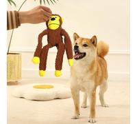 Indestructible Dog Chewers Monkey Shaped Chew Made Of Fresh And Materials Helps Maintain Your Health And Allows You To Feed Them With Peace Of Mind. (Brown, 38cm)