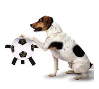 Indestructible Dog Flying Soccer Ball Toy - Tether ball for Dogs - Dog Agility Training Equipment - Interactive Pet Toy - Perfect for Outdoor Playtime and Exercise (White - 6.69")