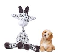 Indestructible Dog Toys for Aggressive Chewers,Interactive Crinkle Squeaky Toy for Small Medium Large Breed,Pet Plush Toys for Puppy Teething,Mellow Calming Chew Toys for Teething (White Goat)