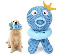 Indestructible Dog Treat Dispenser, IQ Puzzle Teeth Chew Toy (Blue Duck)