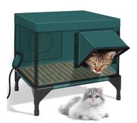 Indestructible Heated Cat House for Outside, Outdoor Cat Shelter, Extremely Waterproof & Weatherproof Heated Outdoor Cat House for Winter S(43 * 33 * 30cm)