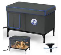 Indestructible Heated Outdoor Cat House for Winter - 100% Waterproof, Large Elevated Shelter with Escape Door & Heating Pad, Insulated for Feral Cats & Small Dogs (29"x17"x21")