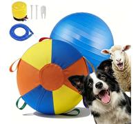 Indestructible Herding Ball for Dogs, 18'' Large Herding Ball for Dogs with Straps for Australian Shepherd, Border Collie, Cattle Dog, Large Breed Outdoor Play (A,Medium)