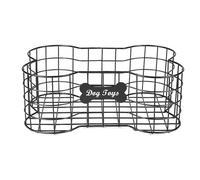 Indestructible Metal Dog Toy Basket - Bone Shape Pet Storage Bin - Stylish Toy Box Organizer-Dog Ttoy Box for Dog Toys, Leashes, Blankets, and Accessories - Durable and Decorative Pet Toy Storage