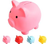 Indestructible Piggy Bank, 2024 New Indestructible Piggy Bank for Adults, Piggy Bank for Adults Must Break to Open, Unbreakable Piggy Bank,Unbreakable Plastic Coin Bank for Children (Pink, L)