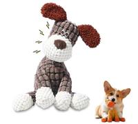 Indestructible Plush Dog Toy, Squeaky Tough Chew Toy for Aggressive Chewers Soft Durable Puppy Teething Relief Interactive Play for Small Medium Dogs