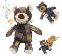 Indestructible Robust Bear Dog Toys, Unbreakable Bear Dog Toy, Indestructible Dog Toys to Keep Them Busy, Robust Bear Dog Squeak Chew Toy, Plush Dog Toy for Heavy Chewers (B.)